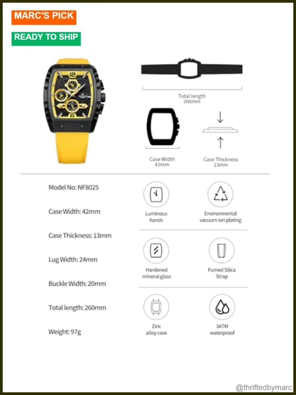 Business Dress Quartz Chronograph Silicone Strap Wrist Watch Date Week Function